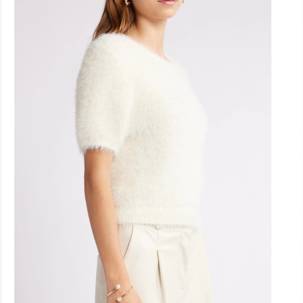 Open Edit Fuzzy Sweater Top